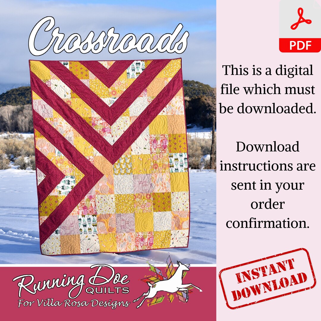 Crossroads Fat Quarter Geometric Scrappy Quilt Pattern Wall Hanging ...
