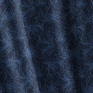 Navy Blue Feathers Blender Fabric by the Half Yard Cotton Quilting Fabric Navy Blue Tone on Tone Blue Cotton Tonal Material for Quilting DD