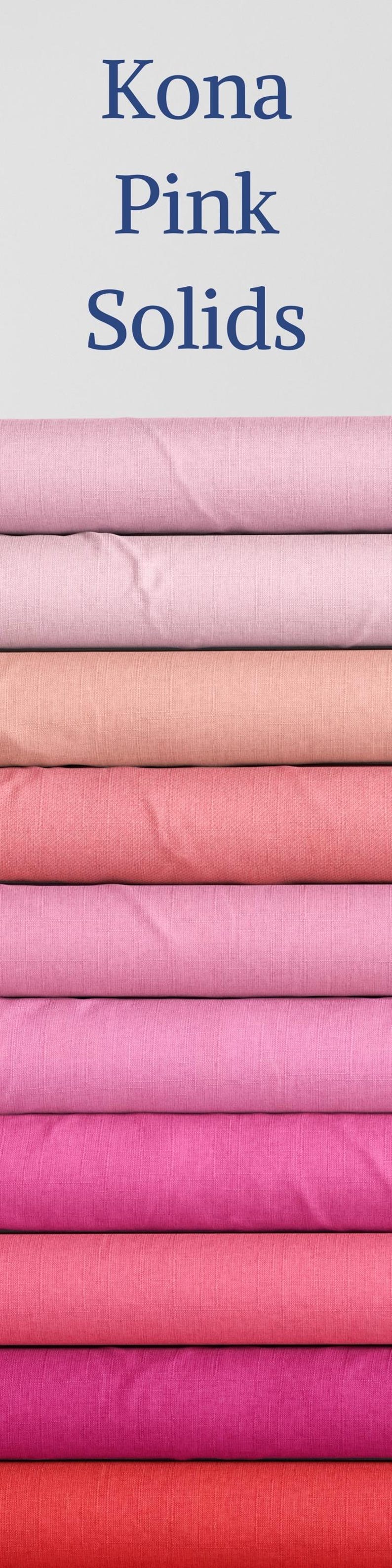 Kona Cotton Quilting Fabric Pink Yard Valentine's Day Craft Supply Sewing Project DIY Home Decor Soft Texture Pastel Ombre Gradient Robert Kaufman Fabric Quilt Making Material Patchwork