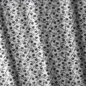 Black on White Swirl Continuous Cut Quilting Apparel Black and White Fabric for Quilting Gift 45&quot; 100 Cotton Quilting Fabric by Half Yard 10