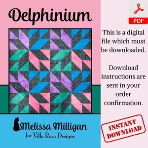 Delphinium Quilt Pattern Hunters Star Inspired Wall Hanging Quilted Lap Throw  Patchwork Project Beginner Friendly Home Decor Digital PDF