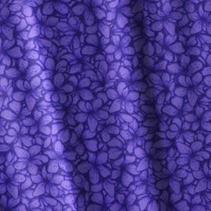 Purple Tonal Floral Fabric by the Half Yard Cherry 100% Cotton Quilting Fabric Purple Tone on Tone Lavender Cotton Tonal Blender Fabric