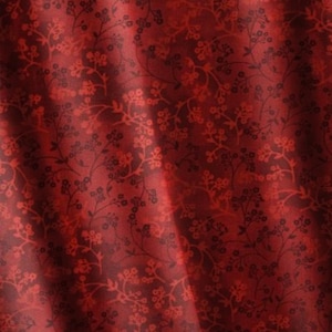 Red Floral Cotton Fabric by the Half Yard Quilting Fabric for Sewing Projects Dressmaking Material Red Floral Print Fabric for Quilting RZ