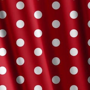 Red Polka Dot Fabric Cotton Quilting Fabric by the Half Yard Red Continuous Cut Quilting Apparel Little Red Dot Red Backgrnd White Polka Dot