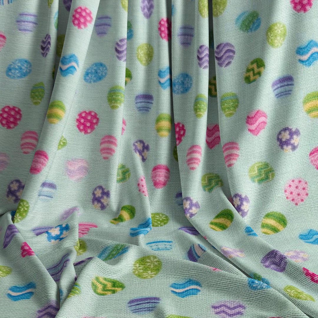Pastel Spring Easter Fabric by the HALF Yard Mint Background Pink ...