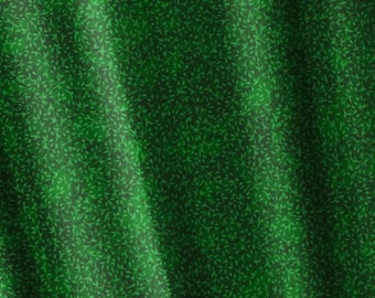 Hunter Green Leaf 100% Cotton Quilting Fabric Continuous Cut Green Fabric by the Half Yard Christmas Green Tonal  Green Blender ItsyBitsy