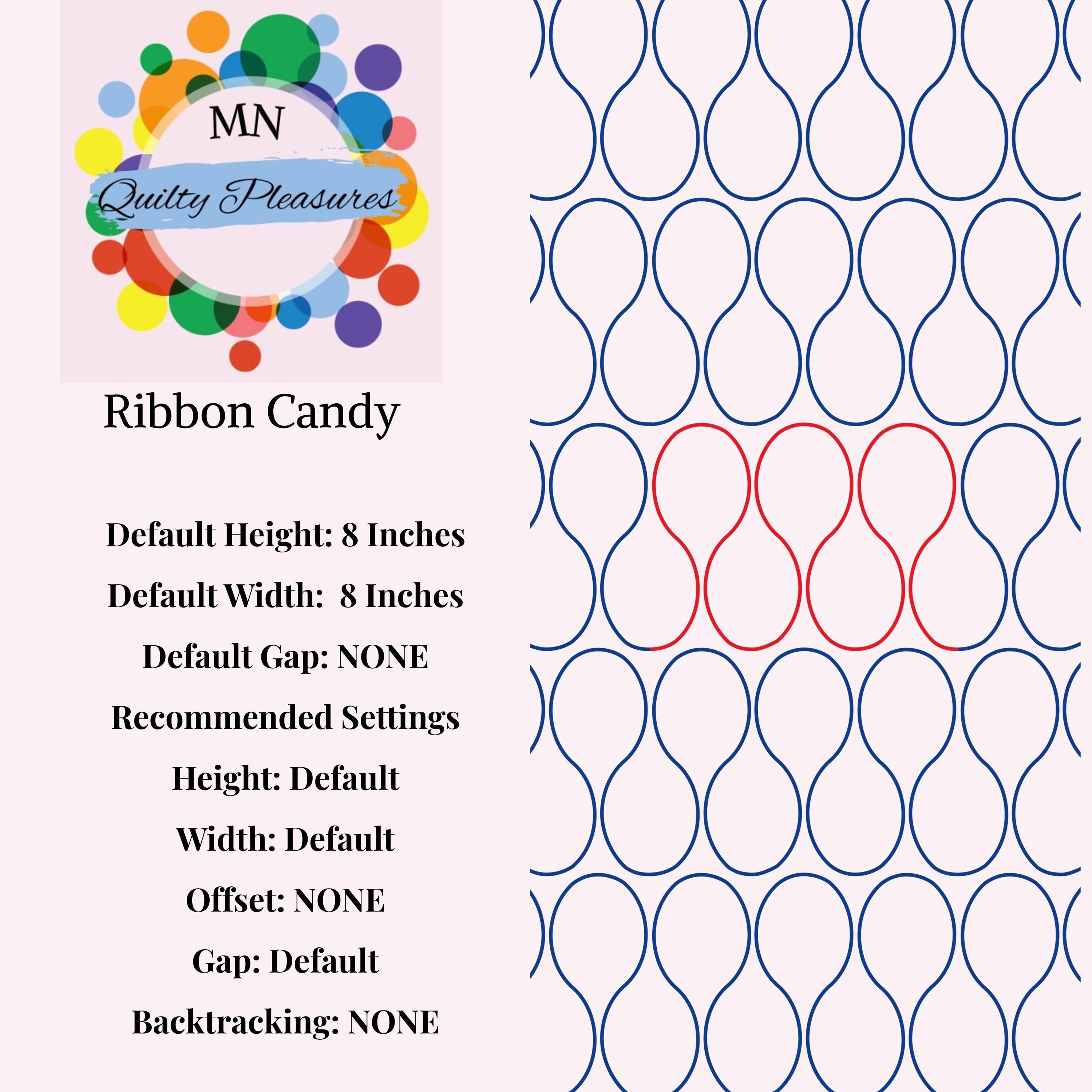 Digital Quilting Pattern Ribbon Candy Design Continuous Line Motif Edge ...
