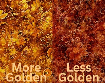 Tessuto di cotone floreale autunnale, tessuto marrone e oro, venduto a mezzo metro, tessuto di cotone per quilting, tessuto autunnale oro e bronzo a taglio continuo.