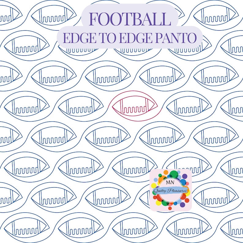 Football Pantograph E2E Digital Longarm Quilting Design for Edge to ...