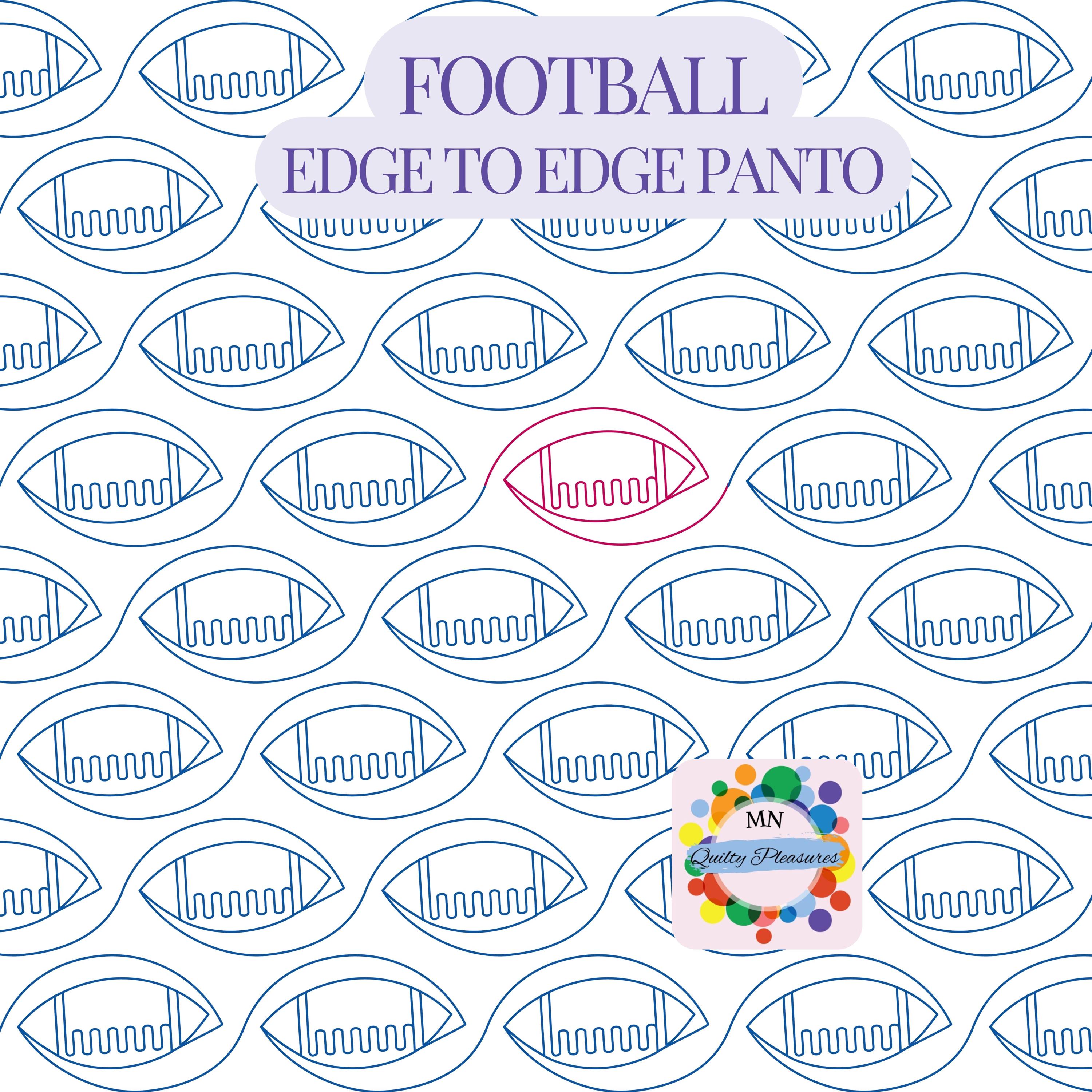 Football Pantograph E2E Digital Longarm Quilting Design for Edge to ...