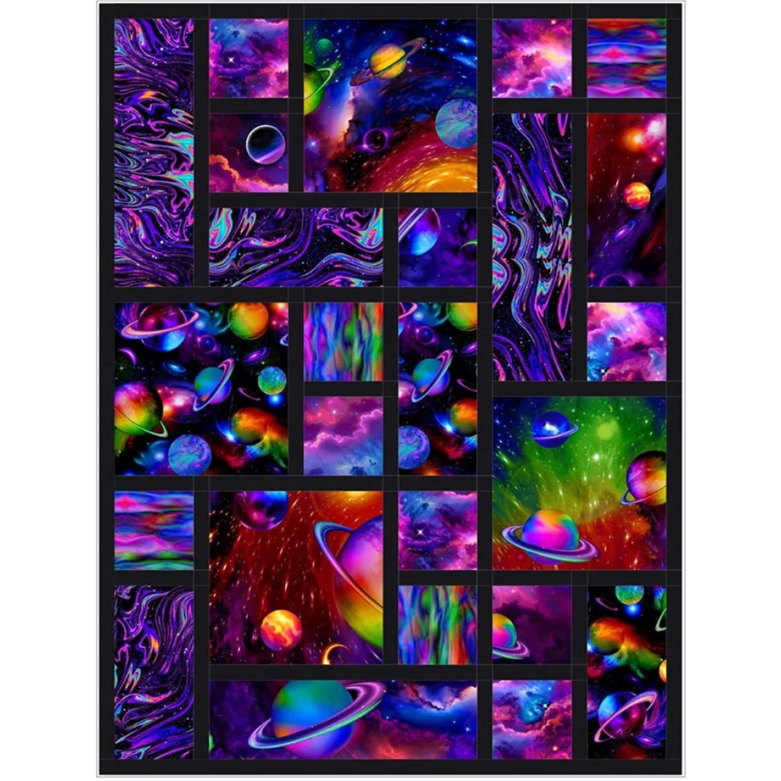Galaxy Quilt Kit Beginner Quilting Project Pattern Cosmic Throw Blanket ...