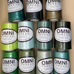 Green Omni Thread by Superior Threads Polyester Quilting Thread Cone 6000 Yard Sewing Machine Quilting Supplies Longarm Quilter