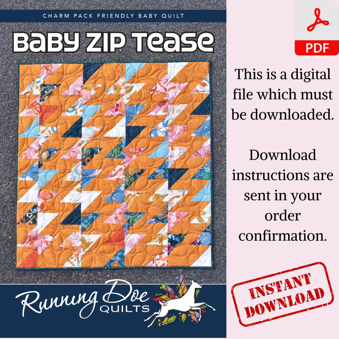 Charm Pack Friendly Baby Quilt Pattern Baby Zip Quilt Pattern Wall ...