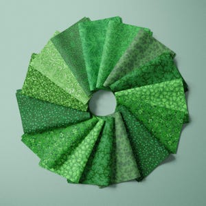 Green Tones Fat Quarter Bundle Cotton Stash Builder Tone on Tone Fat Quilting Fabric Gift for Quilter Green Tone Blender Quilter Gift