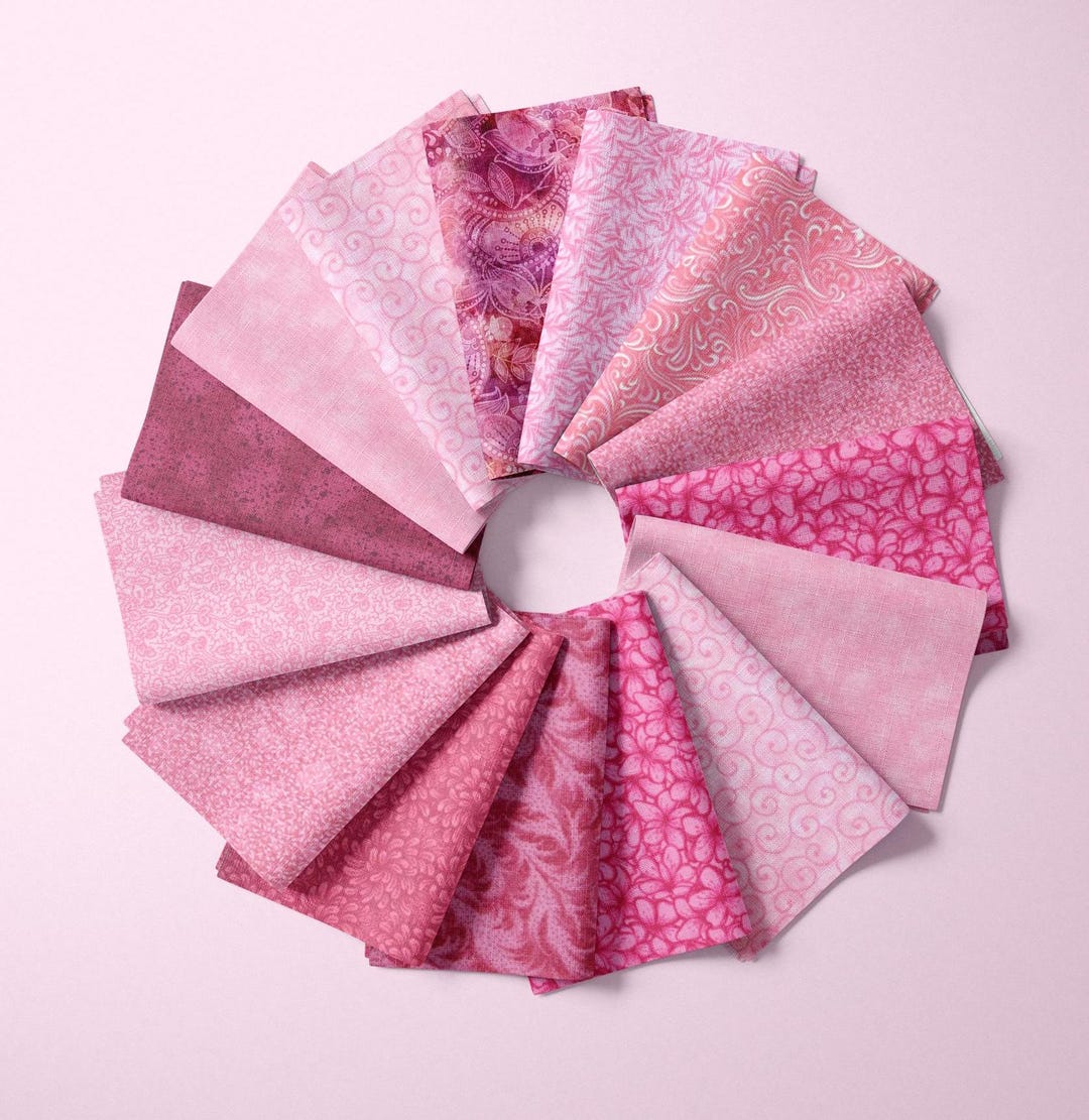 Pink Fat Quarter Bundle Fuchsia Pink Quilt Fabric Magenta Tone on Tone ...