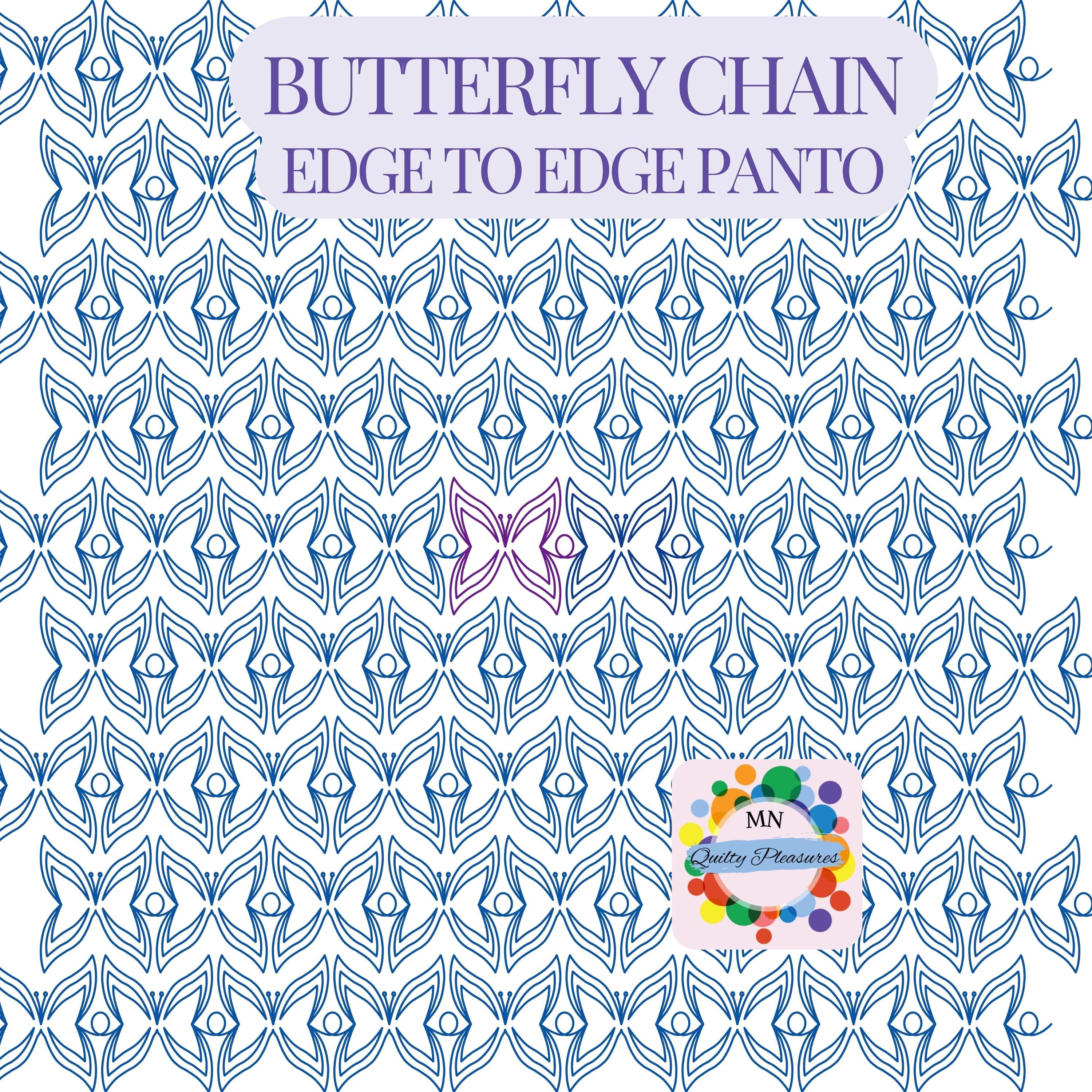 Butterfly Continuous Line Edge to Edge Pantograph for Longarm Quilting ...