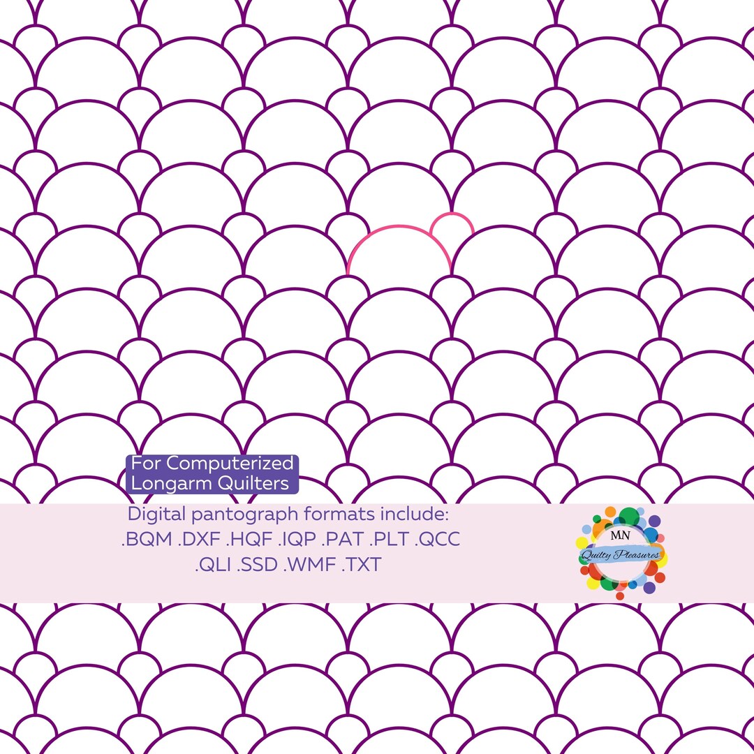 Clam Shell Edge to Edge Continuous Line Panto Pattern Digital Quilting ...