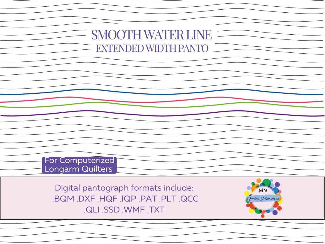 Computerized Quilting Smooth Wave Design Pattern Digital Download File ...