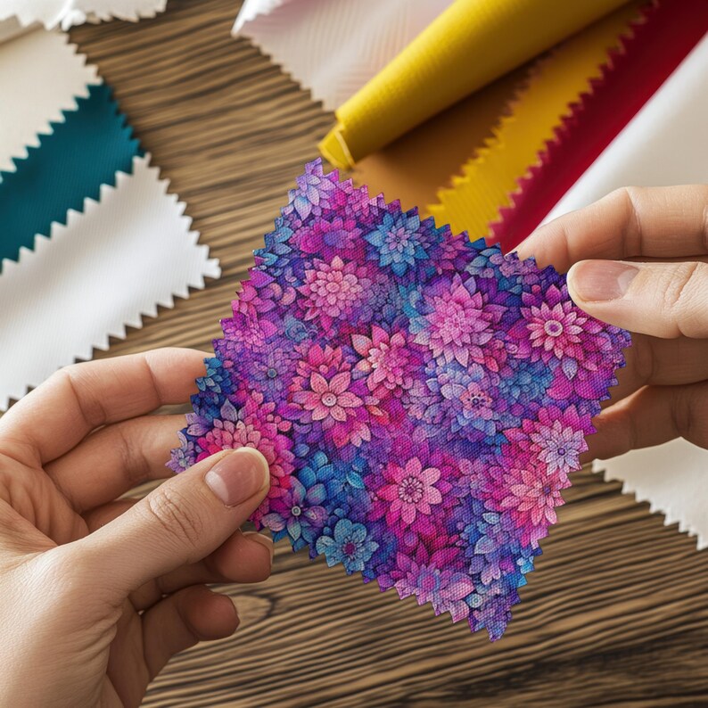 Blue Purple Floral Cotton Pink Fabric by Half Yard Combed Cotton ...