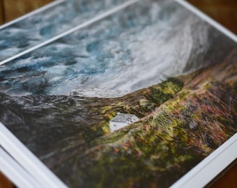 Glen Coe, cartão de felicitações com pintura na Escócia