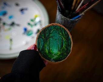 Pintura em madeira Floresta Encantada