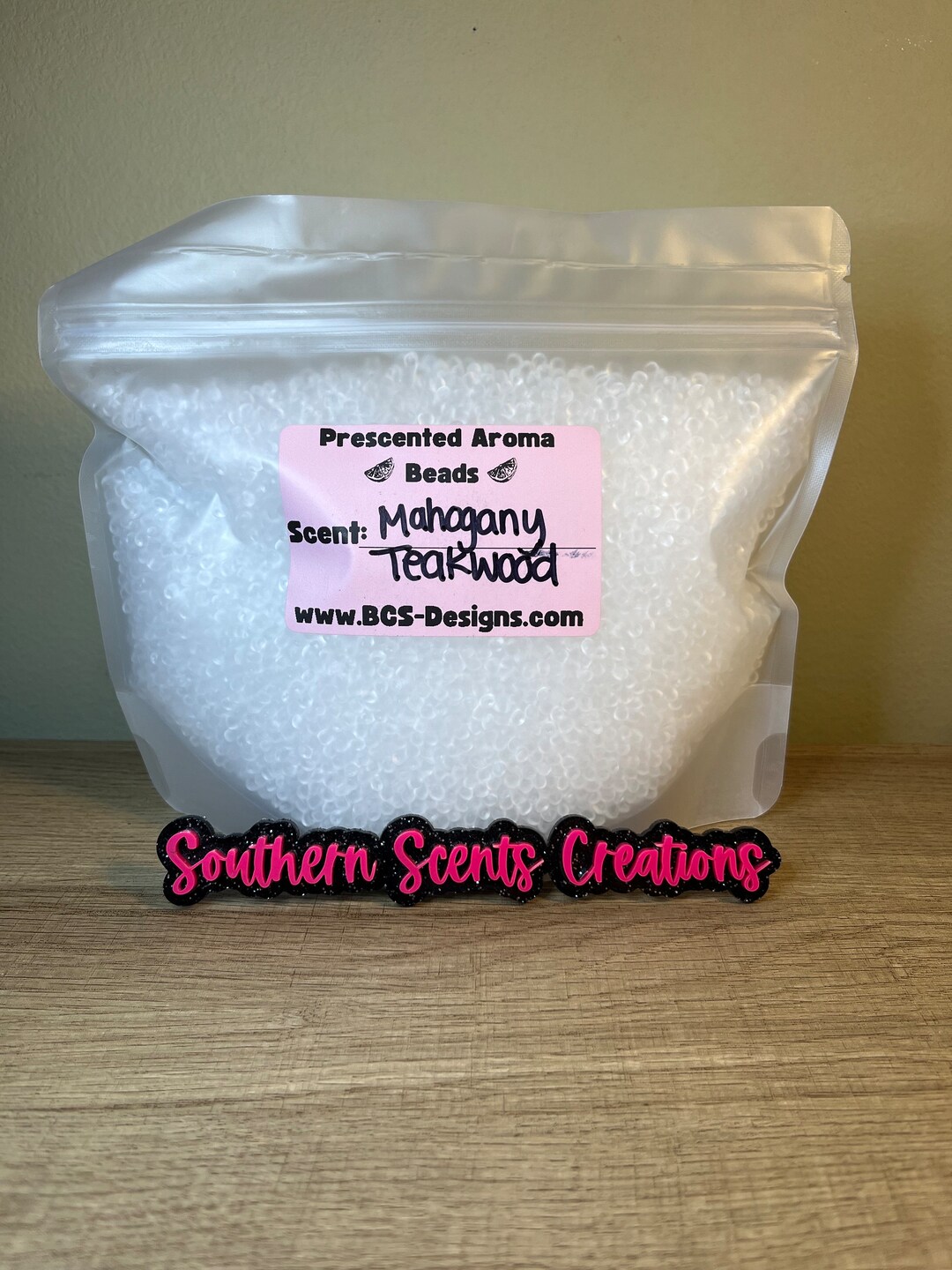 MAHOGANY TEAKWOOD Premium Round Cured Pre Scented Aroma Beads for