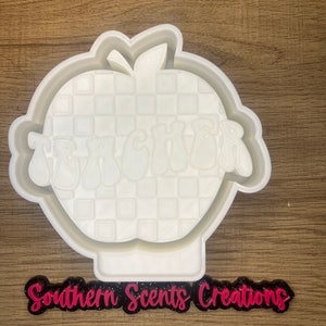 Teacher checkered apple silicone mold for freshies