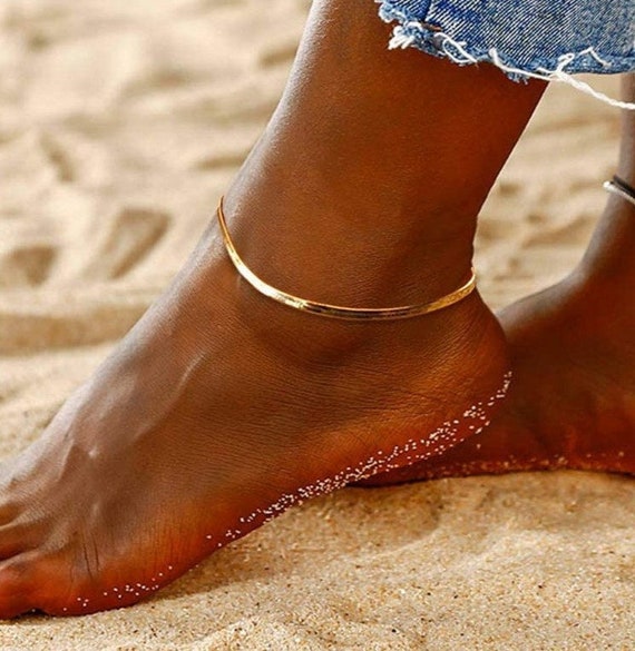 Buy Herringbone Dream Titanium Ankle Bracelet Online in India Etsy