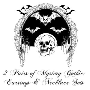 2 Pairs of Mystery Gothic Earrings & Necklace Sets. New Stock!