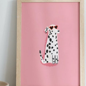 Playful Dalmatian Dog Wall Print - A5 Unframed