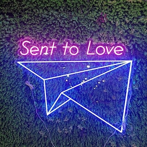 Paper Plane Custom Neon Sign - Neon Wall Sign - Light Up Sign - Neon Sign Bedroom - decorazioni per matrimoni - LED Sign - Wall Décor - Logo Sign