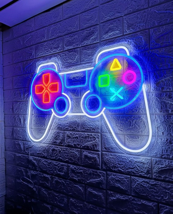 Gaming Remote Custom Neon Sign Game Pad Neon Sign LED Sign for Game Room  Light up Sign Controller Neon Sign Art 