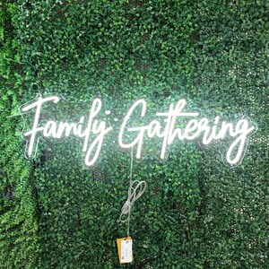 Signo de neón personalizado de reunión familiar - Decoración de pared de signo de neón - Signo LED personalizado - Signo de luz de neón - Boda de signo de neón