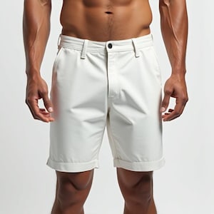 White Leather Shorts for Men | Genuine Sheep Leather | Handmade Party & Festival Wear | Gift for Him