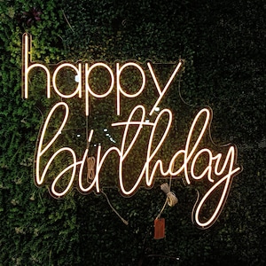 Alles Gute zum Geburtstag Leuchtreklame | Geburtstag Party Dekoration Zubehör | Geburtstag Lichtschild | Led-Licht-Party-Wand-Dekor | Benutzerdefinierte Neon Schild