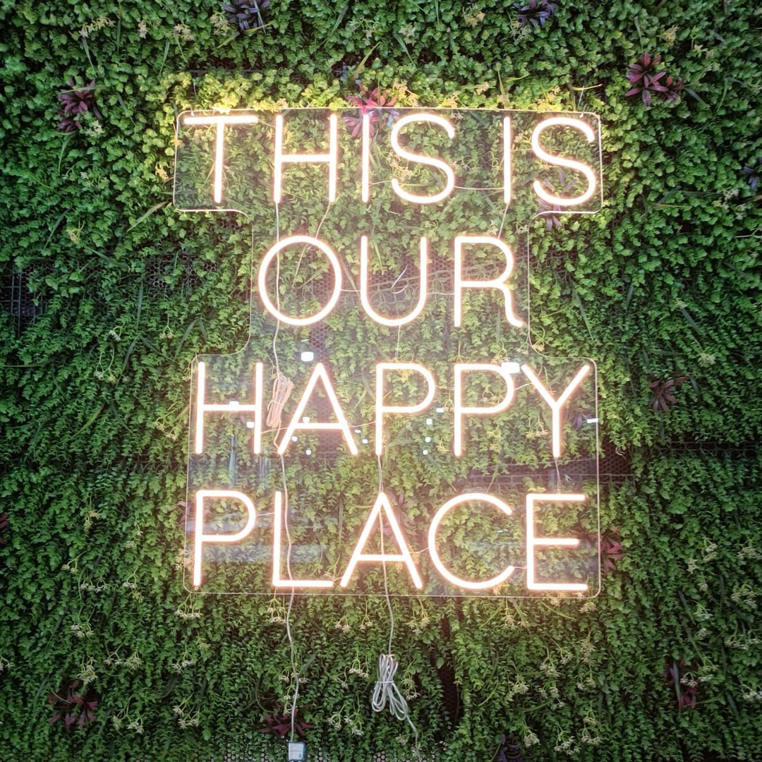 This is Our Happy Place Neon Sign Quote Custom Neon Sign Light up Sign