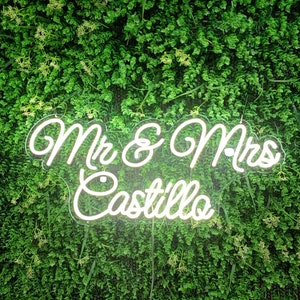Placa de neon personalizada - Placa de neon para casamento - Placa de neon para nome - Placa de neon para luz - Placa de neon para quarto - Decoração de parede com placa de neon