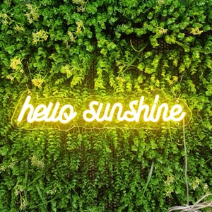 Hola Sunshine Letrero de neón / Decoración de la pared del dormitorio / Hola letrero de neón / Regalo de decoración del hogar de entrada / Letrero de barra de luz de neón / Letrero de neón personalizado