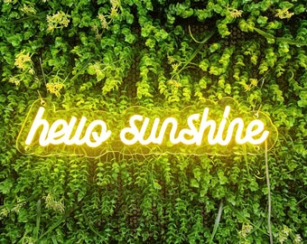 Hello Sunshine Neon Sign | Bedroom Wall Decor | Hello Neon Sign | Entryway Home Decor Gift | Neon Light Bar Sign | Custom Neon Sign
