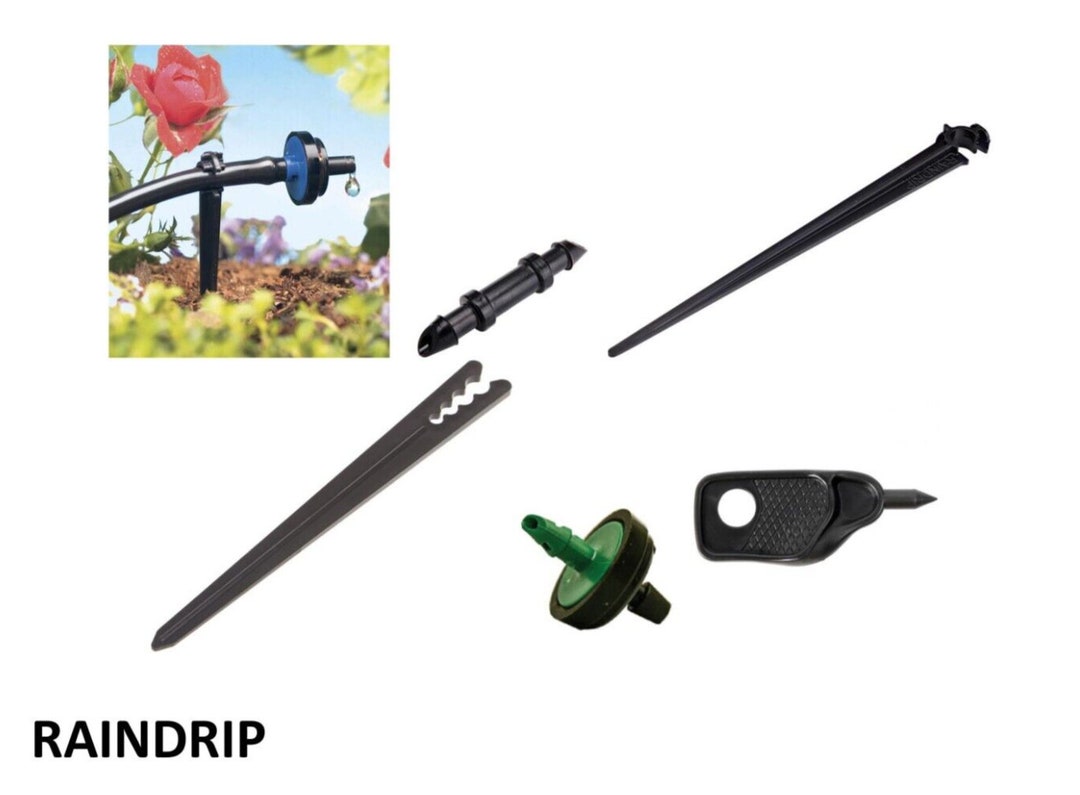 Raindrip Pressure Compensating Drip Kit 2 GPH 4 & 6 Stakes 1/4 Barb 10