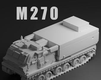 M270 MLRS Unpainted Miniature – Dark Grey Resin Multiple Launch Rocket System – 1/48 • 1/56 • 1/64 • 1/72 • 1/76 • 1/87 • 1/100 • 1/144