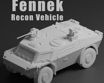 Fennek Recon Vehicle Unpainted Miniature – Dark Grey Resin Armoured Recon Vehicle – 1/48 • 1/56 • 1/64 • 1/72 • 1/76 • 1/87 • 1/100 • 1/144