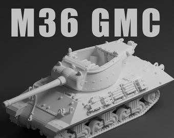 M36 GMC Unpainted Miniature – Dark Grey Resin U.S. Tank Destroyer – 1/48 • 1/56 • 1/64 • 1/72 • 1/76 • 1/87 • 1/100 • 1/144