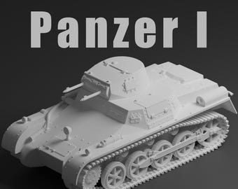 Panzer I Unpainted Miniature – Dark Grey Resin German Light Tank – 1/48 • 1/56 • 1/64 • 1/72 • 1/76 • 1/87 • 1/100 • 1/144