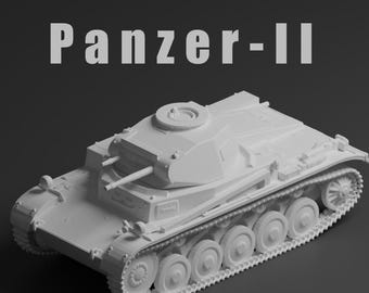 Panzer II Unpainted Miniature – Dark Grey Resin German Light Tank – 1/48 • 1/56 • 1/64 • 1/72 • 1/76 • 1/87 • 1/100 • 1/144