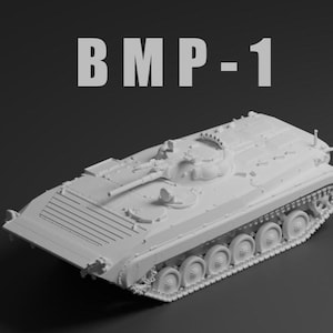 BMP-1 Miniatura sin pintar – Vehículo de combate de infantería de resina gris oscuro – 1/48 • 1/56 • 1/64 • 1/72 • 1/76 • 1/87 • 1/100 • 1/144