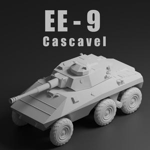 EE-9 Cascavel Unpainted Miniature – Dark Grey Resin Brazilian Armoured Car – 1/48 • 1/56 • 1/64 • 1/72 • 1/76 • 1/87 • 1/100 • 1/144