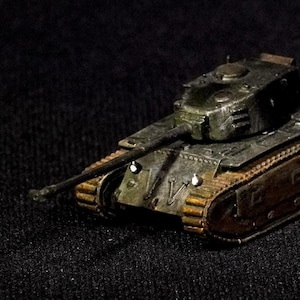 ARL-44 Miniature Heavy Tank - 1/87, 1/100, 1/144 Scale - Hand Painted French Military Model, Post-WWII Collectible