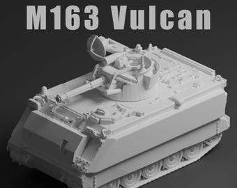 M163 Vulcan Unpainted Miniature – Dark Grey Resin Self-Propelled Anti-Aircraft Gun – 1/48 • 1/56 • 1/64 • 1/72 • 1/76 • 1/87 • 1/100 • 1/144