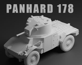 Panhard 178 Unpainted Miniature – Dark Grey Resin French Armoured Car – 1/48 • 1/56 • 1/64 • 1/72 • 1/76 • 1/87 • 1/100 • 1/144